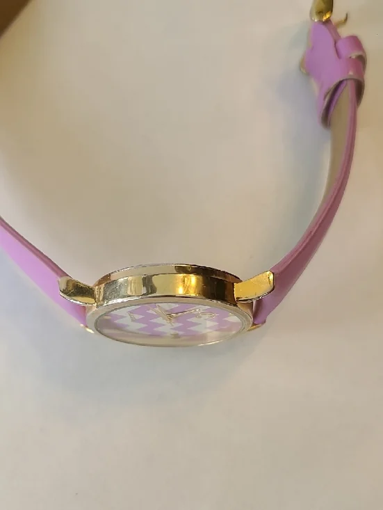 Charming Charlie Lavender and White Chevron Quartz Watch - Picture 8 of 8